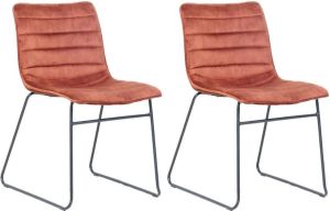 Dimehouse Set Van 2 Eetkamerstoelen Vienna Velvet Koper