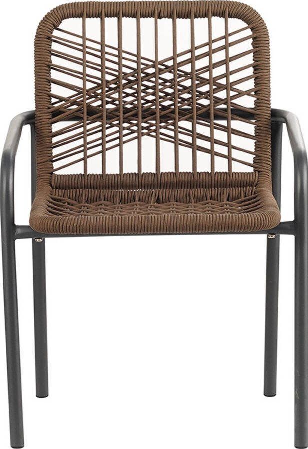 Dimehouse Dining Tuinstoel met armleuning Nila touw bruin