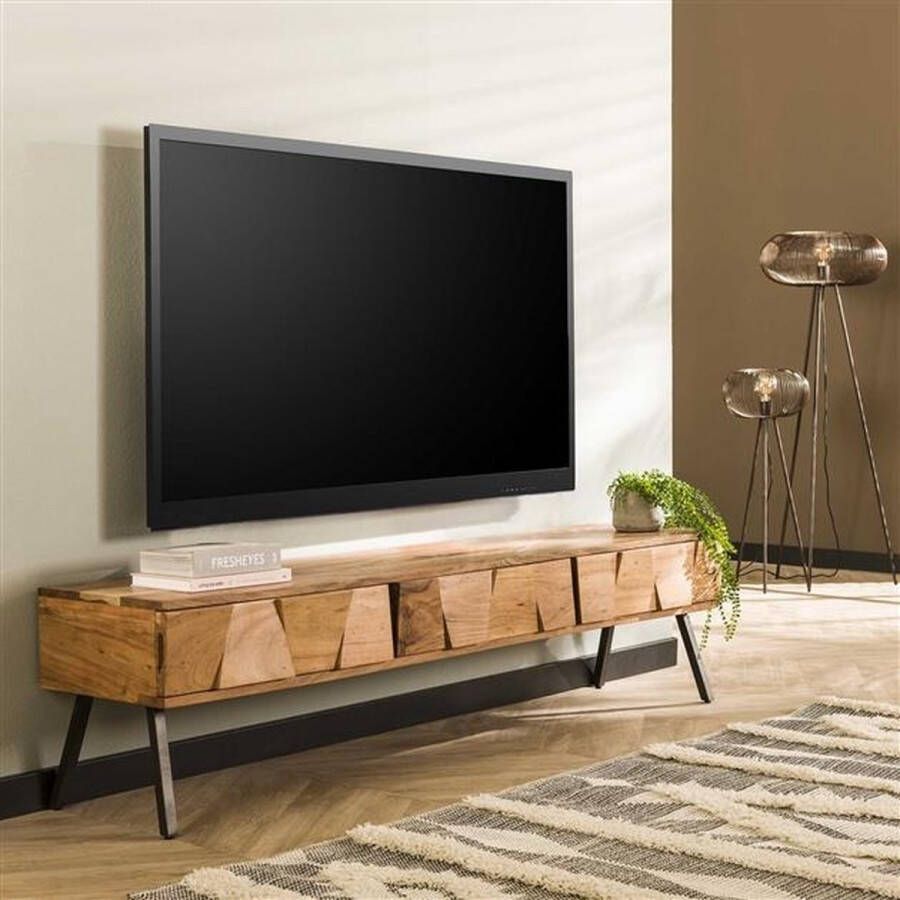Dimehouse Tv-meubel Alisa acaciahout 180x40x45 cm 3 lades