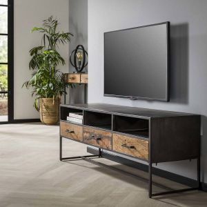 Dimehouse Industrieel TV-meubel Charlie hout metaal 3 lades