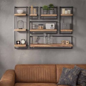 Dimehouse Wandplank Industrieel Aberdeen 30x65 cm Acaciahout