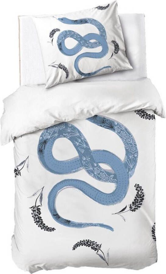 Dindi Home Dekbedovertrek Tattoo Snake 140x220 100% katoen Wit