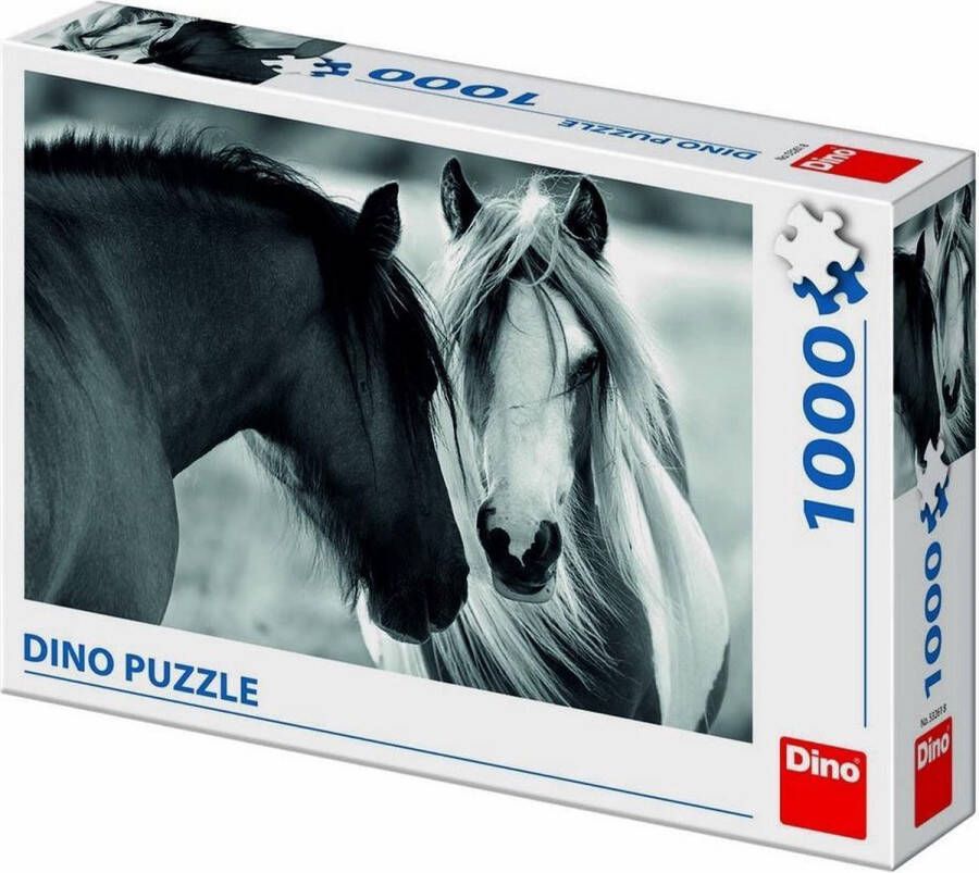Dino Toys Puzzel Paarden Zwart-Wit Legpuzzel van 1000 stukjes
