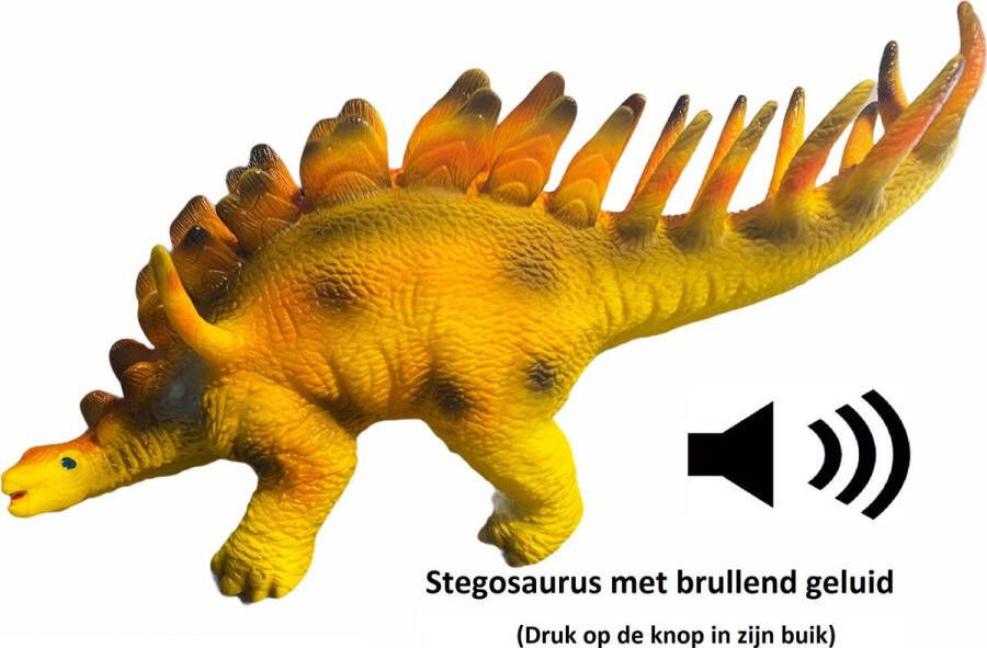 Dino World Dinoworld Speelfiguur Stegosaurus Junior 35 Cm Oranje