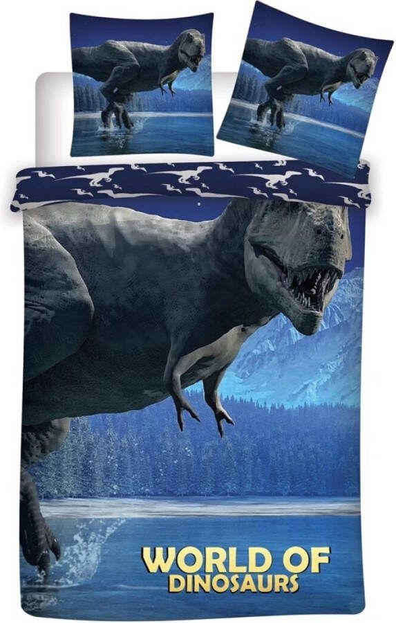 Dino saurus Dekbedovertrek T-Rex Eenpersoons 140 x 200 cm Polyester