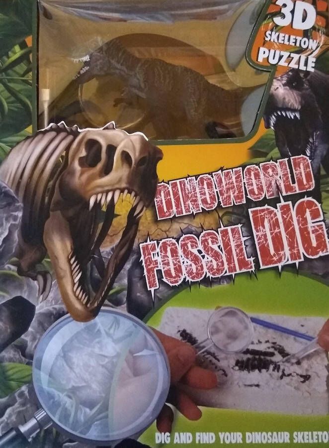 Coppens DinoWorld fossiel hakken puzzel met extra dinosaurus figuur 6ass