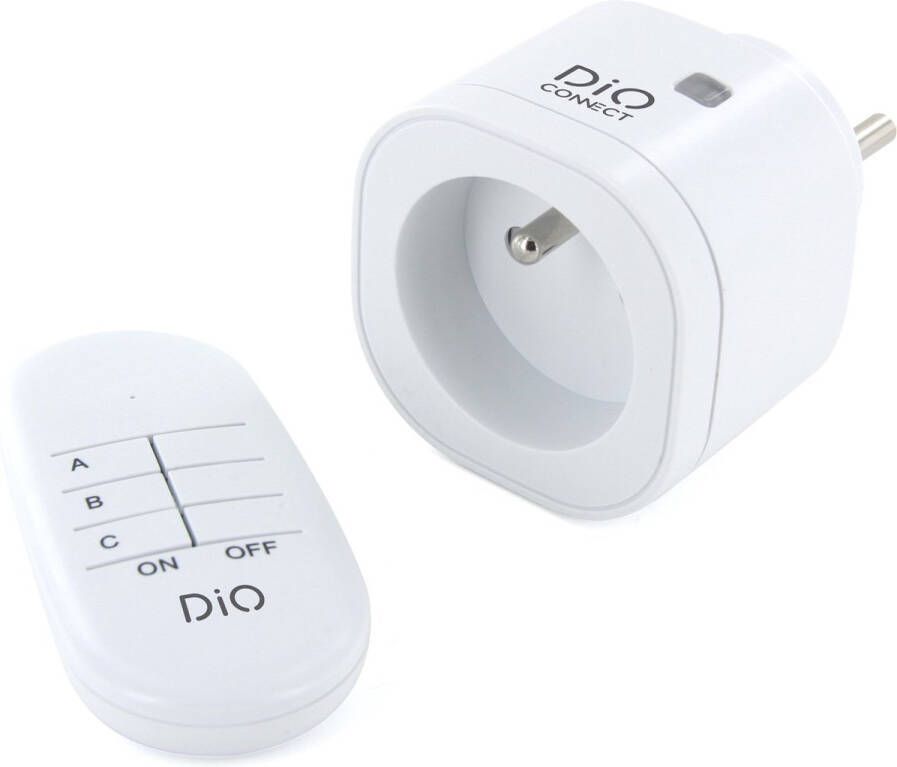 DiO CONNECTED HOME DiO Connect – Slimme stekker met afstandsbediening Wifi + 433 92MHz DiO 1.0. – Werkt met Alexa en Google Home Type F (met randaarde geschikt voor Nederland)