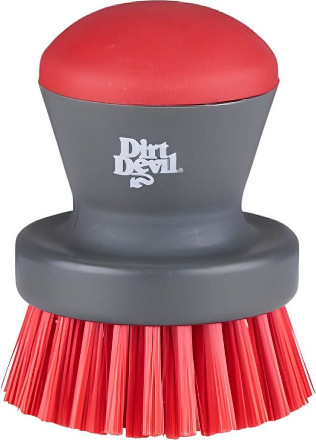 Dirt Devil Afwasborstel Palm Scrub Vaatwasborstel Anti-Sliphandvat Ø7x9 cm Grijs Rood