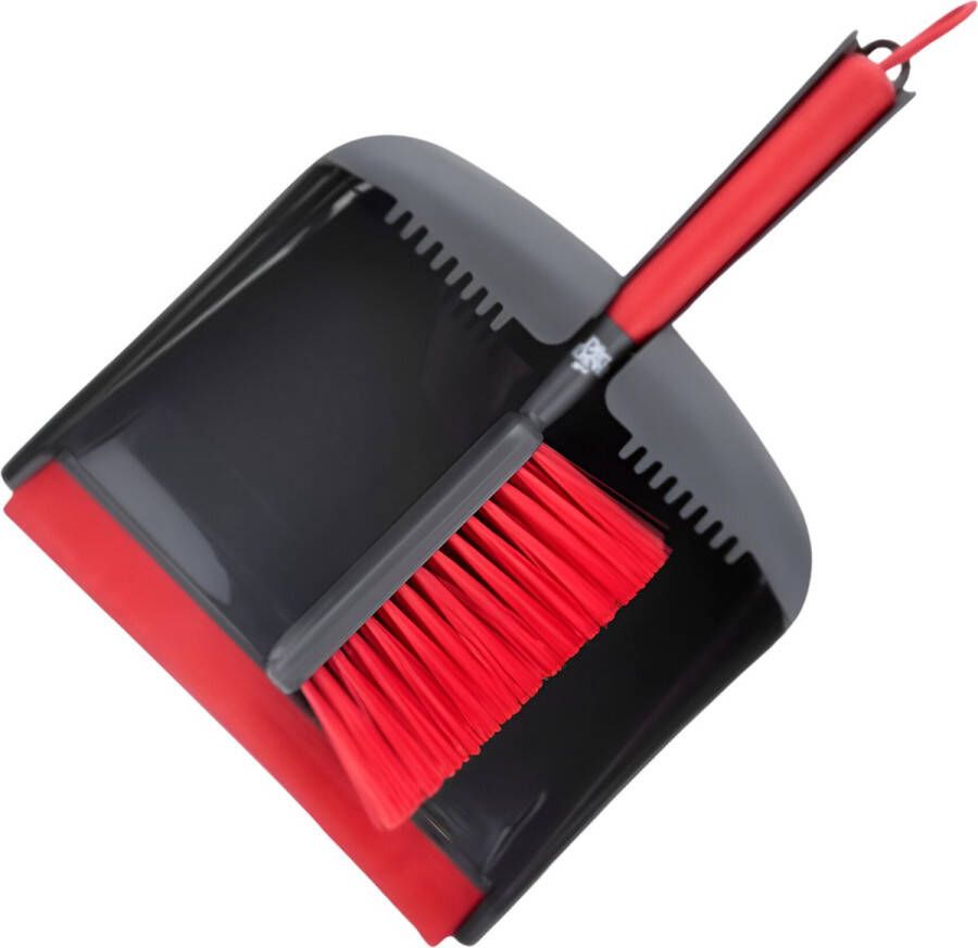 Dirt Devil Stoffer en Blik 2 Delig Anti-Sliphandvat Fijne Haren 35 5x22 8x6 cm Grijs Rood