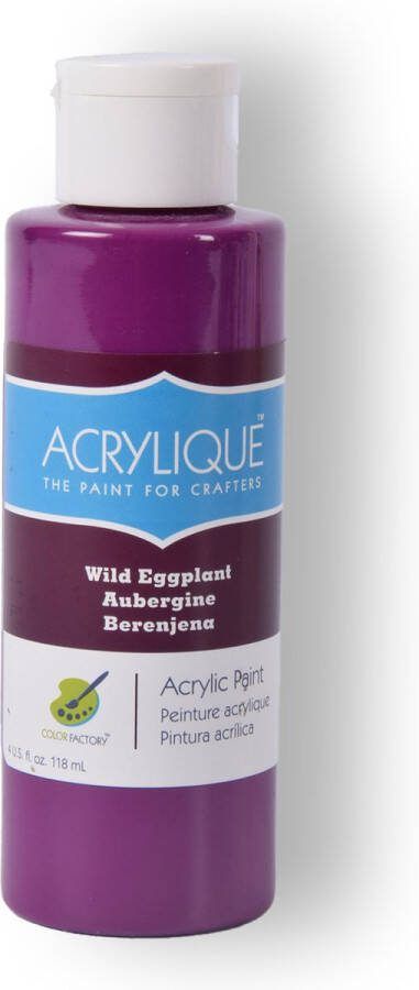Discountershop Acrylverf Wild Eggplant 118 ml Kunststof Fles Geschikt voor kinderen & Volwassenen Voor Ambachtslieden en Hobbyisten