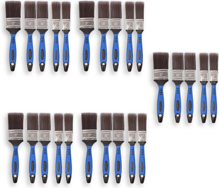 Discountershop Complete Kwastenset voor Muurverf 5 Sets 1 Set Bevat 5 stuks in Verschillende Maten (25mm 40mm 50mm) Ideaal voor Klussen en DIY