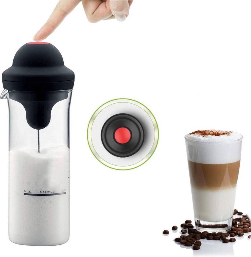 Discountershop Elektrische Melkopschuimer RVS schuimer Handmatig- Melkschuimer Anti aankoek Glas Melkopschuimer Draadloos Melk Opschuimer voor Cappuccino Latte Macchiato-BPA Vrij- Roestvrijstaal Geschikt voor alle soorten Melk Opschuimen en Verwarmen