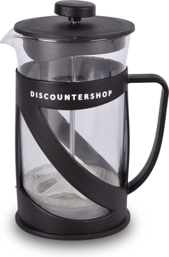 Discountershop French Press Koffiemaker 600ml RVS & Kunststof Cafetière Borosilicaatglas Espresso & Thee Maker Koffiepers & Koffiepot Geschikt voor Koffie en Thee