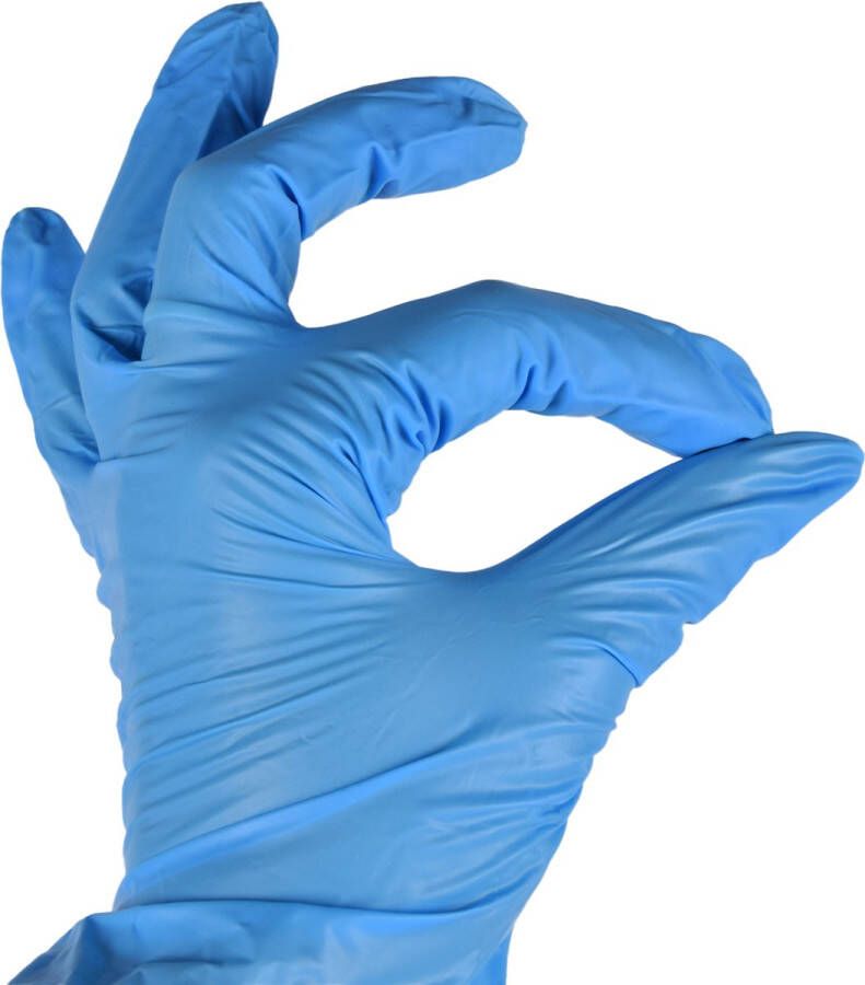Discountershop Nitra Force XL Huishoudhandschoenen 100 Stuks in Blauwe Nitril Wegwerp Handschoenen Latexvrij en Poedervrij voor Medisch en Huishoudelijk Gebruik