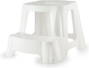 Opstapje met 2 treden 27 cm Wit kinderkrukje- Keuken-badkamer krukjes-opstapjes voor kinderen