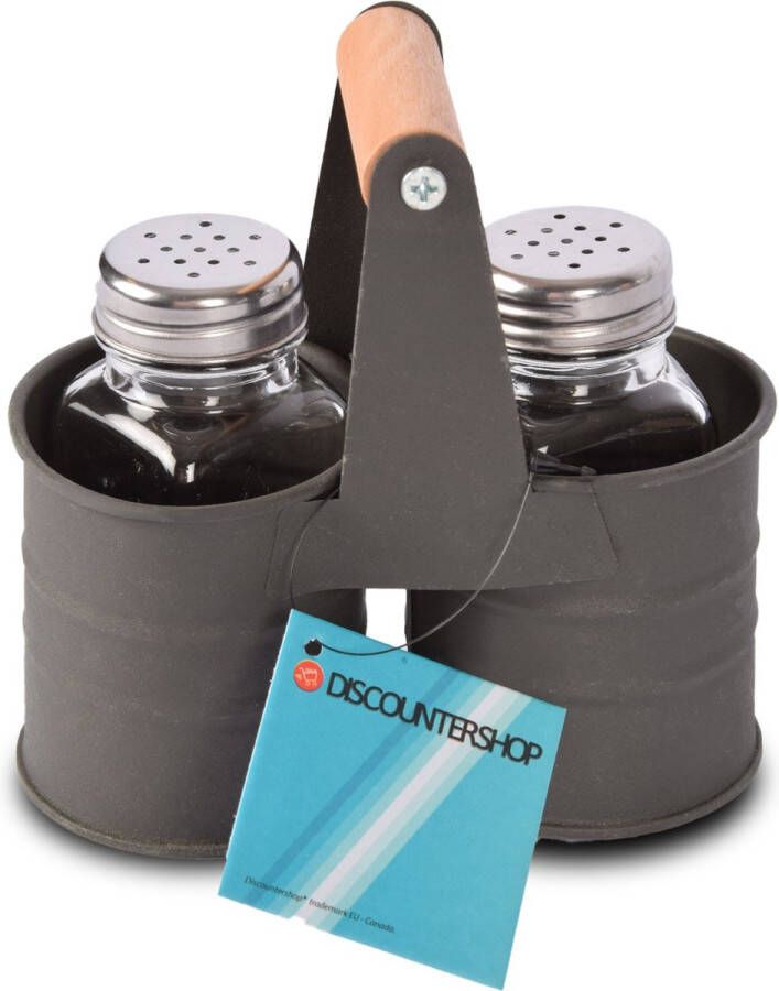 Discountershop Peper en Zoutmolen set Peper en zout stel zoutstellen Peper en zout set inclusief houder