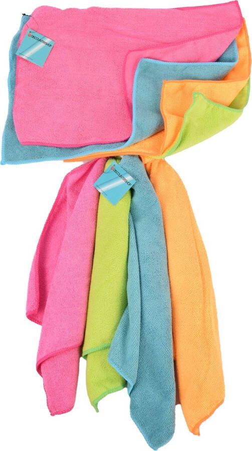 Discountershop Set van 2 Sopdoekjes Microvezel (8 Stuks Totaal) Vaatdoeken Poetsdoeken Gekleured Reinigingsdoek Essentieel Huishouden & Schoonmaakartikelen 40x29cm elk
