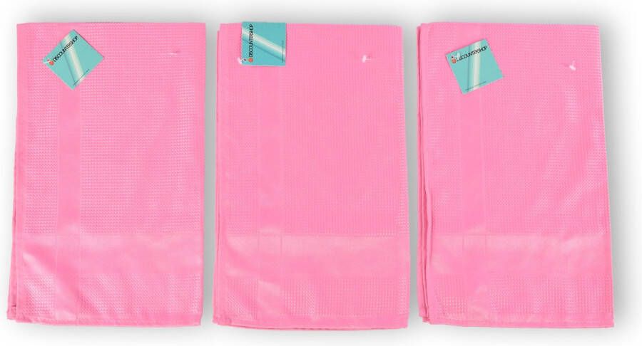 Merkloos 3 pieces Glasses Cloth in Pink High-quality Polishing Cloth and Polishing Cloth Glass Cloth Spiegelau 67cm x