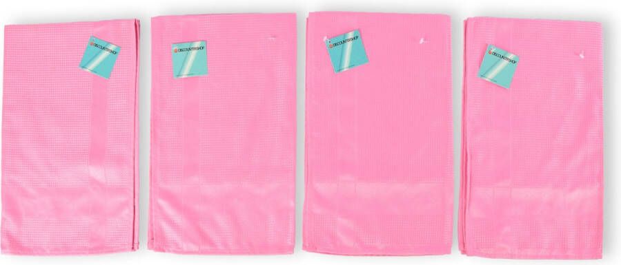 Merkloos 4 pieces Glasses Cloth in Pink High-quality Polishing Cloth and Polishing Cloth Glass Cloth Spiegelau 67cm x