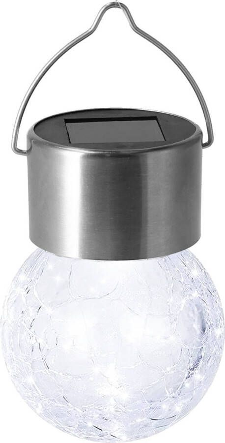 Discountershop Solar Tuinverlichting op Zonne-Energie Tafellamp & Wandlamp met Sensor Buiten Lantaarn met Wandhaak 9x6 cm