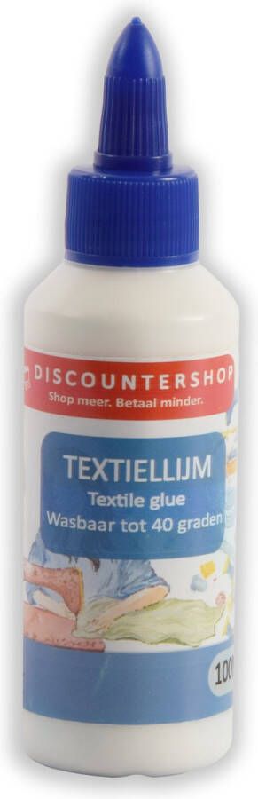 Discountershop Textiellijm 100 ml Transparante en Watervaste Stoflijm Geschikt voor Textielsoorten Krachtige Textiel lijm