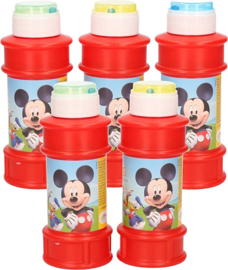 Disney 10x Mickey Mouse bellenblaas flesjes met spelletje 175 ml voor kinderen Uitdeelspeelgoed Grabbelton speelgoed