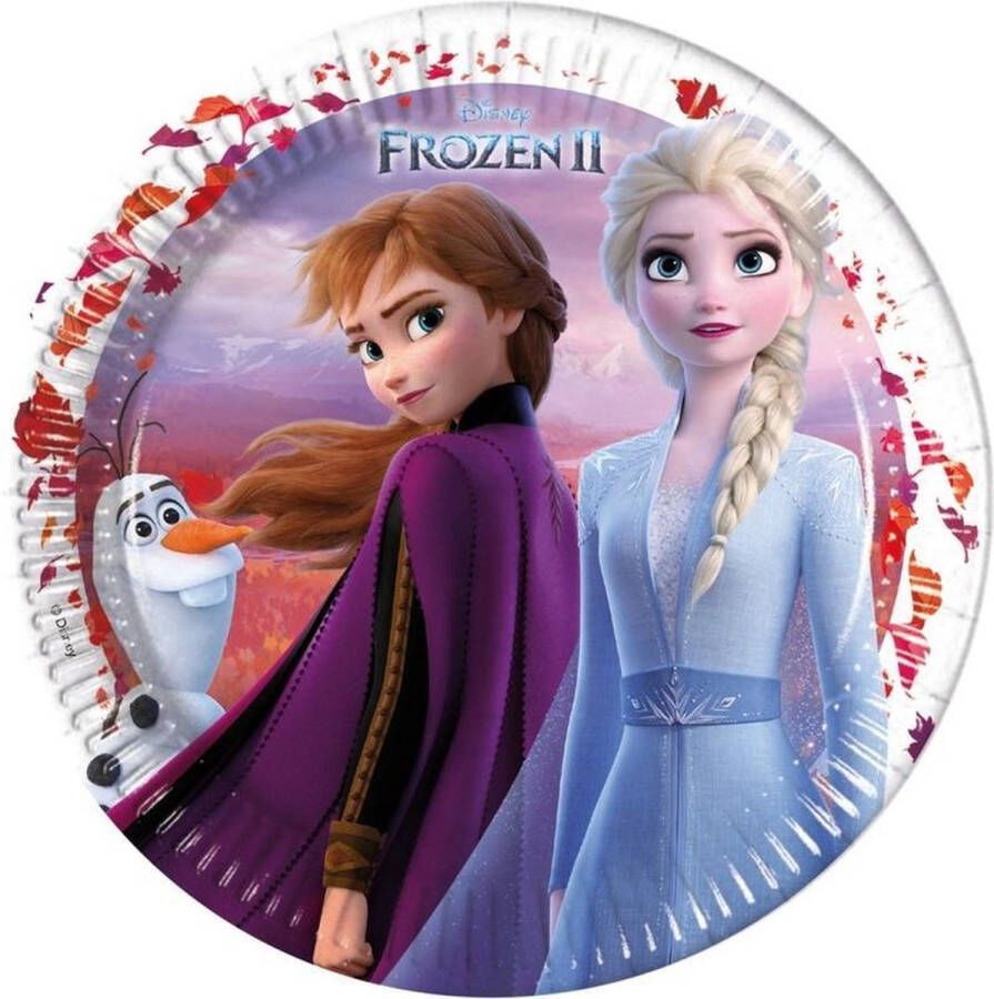 Disney 16x Frozen 2 bordjes 23 cm Kinderfeestje verjaardag feest thema bordjes