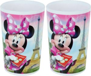 Disney 2x stuks kunststof drinkbeker Minnie Mouse 220 ml Onbreekbare kinder bekers