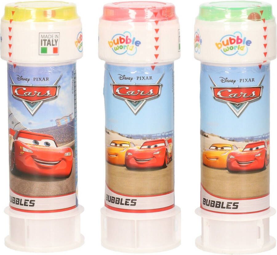Disney 3x Cars bellenblaas flesjes met spelletje 60 ml voor kinderen Uitdeelspeelgoed Grabbelton speelgoed