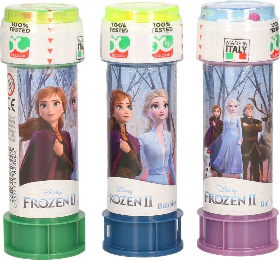 Disney 3x Frozen 2 bellenblaas flesjes met spelletje 60 ml voor kinderen Uitdeelspeelgoed Grabbelton speelgoed
