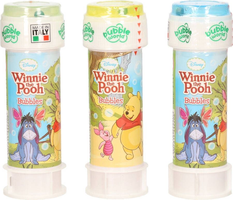 Disney 3x Winnie de Poeh bellenblaas flesjes met spelletje 60 ml voor kinderen Uitdeelspeelgoed Grabbelton speelgoed