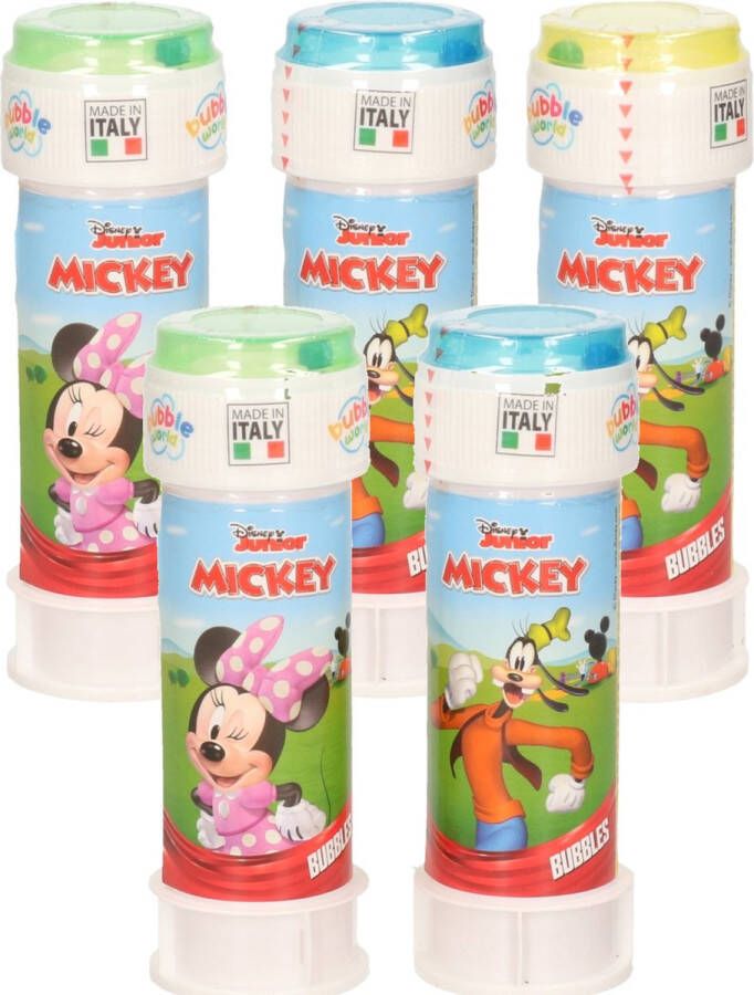Disney 6x Mickey Mouse bellenblaas flesjes met spelletje 60 ml voor kinderen Uitdeelspeelgoed Grabbelton speelgoed