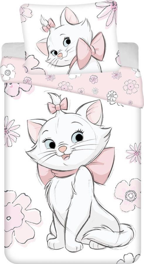 Disney Aristocat Dekbedovertrek Bloemen Eenpersoons 140 x 200 cm Katoen