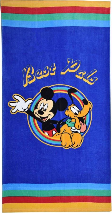 Disney Badlaken Mickey & Pluto Junior 70 X 140 Cm Katoen Blauw