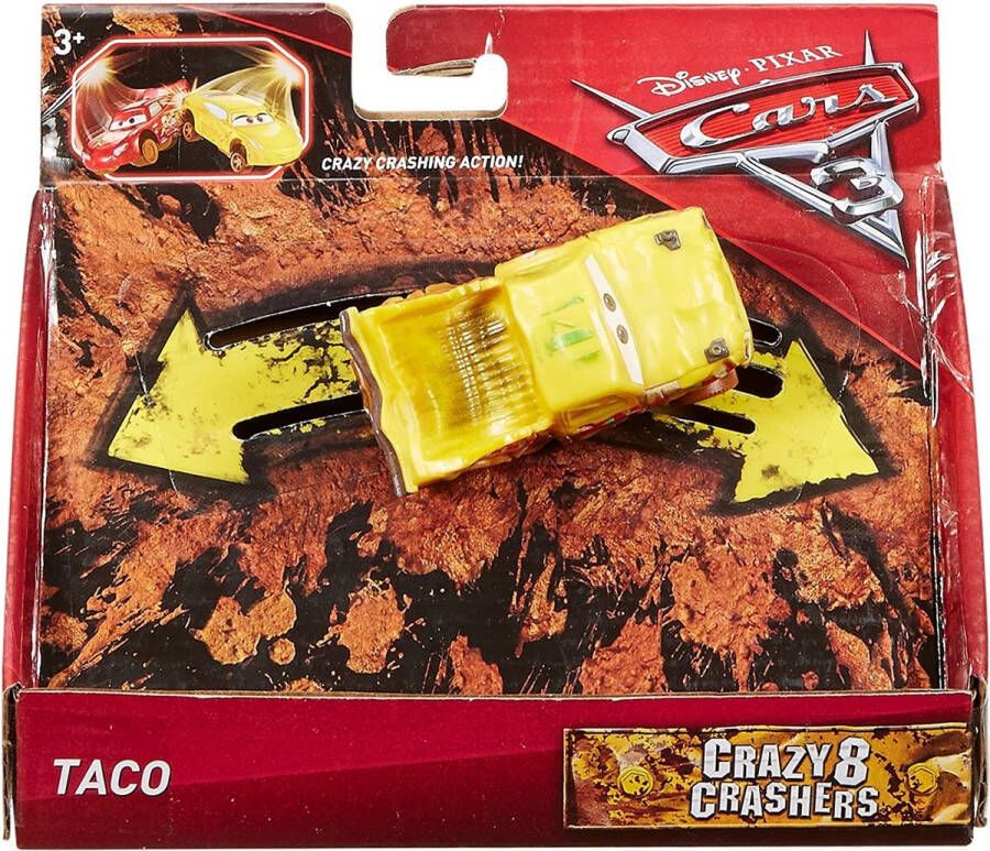 Disney Cars 3 Crazy 8 Crashers Taco 8 cm die cast voertuig Schaal 1:55