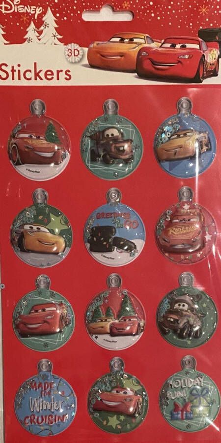 Disney Cars 3D kerst stickers