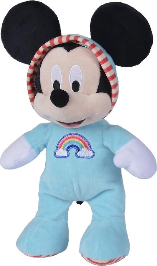 Disney Classics Mickey Mouse in Blauwe Pyjama Pluche Knuffel 30 cm – Disney Romper Onesie Plush – Baby Speelgoed Knuffels voor kinderen jongens meisjes