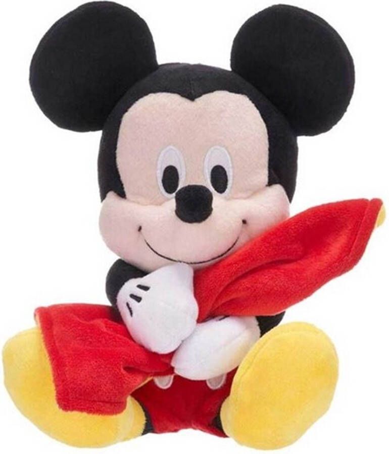 Disney Classics Mickey Mouse met Knuffeldoek Pluche Knuffel 25 cm {Disney Plush Toy Speelgoed Knuffels Knuffeldier Knuffelpop Knuffeldoekje Baby Kinderen Jongens Meisjes Minnie Mouse Donald Duck Goofy}