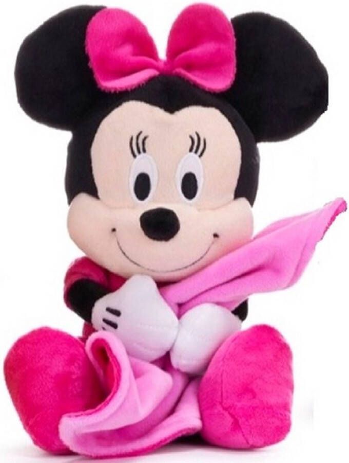 Disney Classics Minnie Mouse met Knuffeldoek Pluche Knuffel 25 cm {Disney Plush Toy Speelgoed Knuffels Knuffeldier Knuffelpop Knuffeldoekje Baby Kinderen Jongens Meisjes Minnie Mouse Donald Duck Goofy}