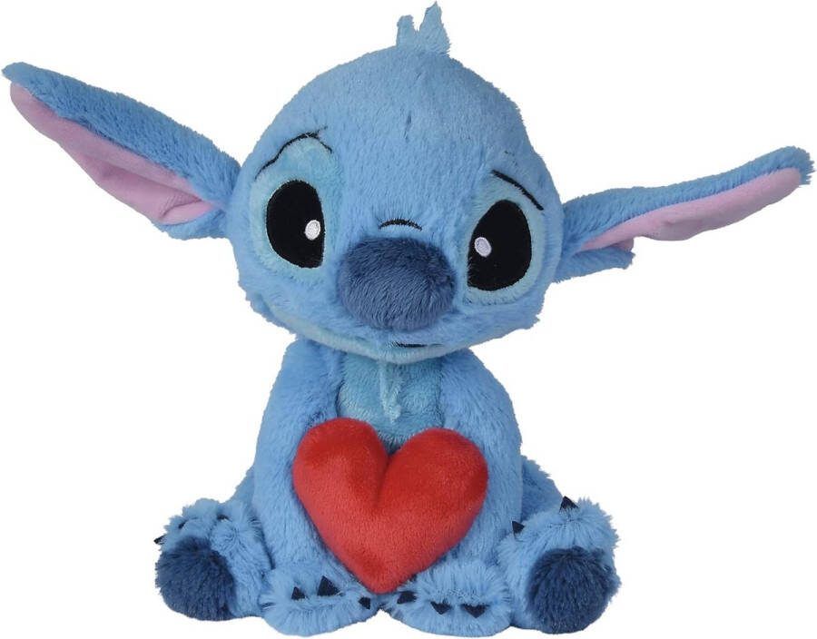 Disney Classics Stitch met Hartje Disney Pluche Knuffel 25 cm {Disney Plush Toy Speelgoed knuffeldier knuffelpop voor kinderen jongens meisjes lilo en stitch angel leroy stitch}