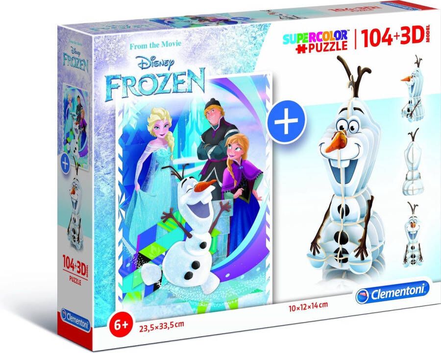 Disney Clementoni 104-delige legpuzzel + 3D-model Frozen