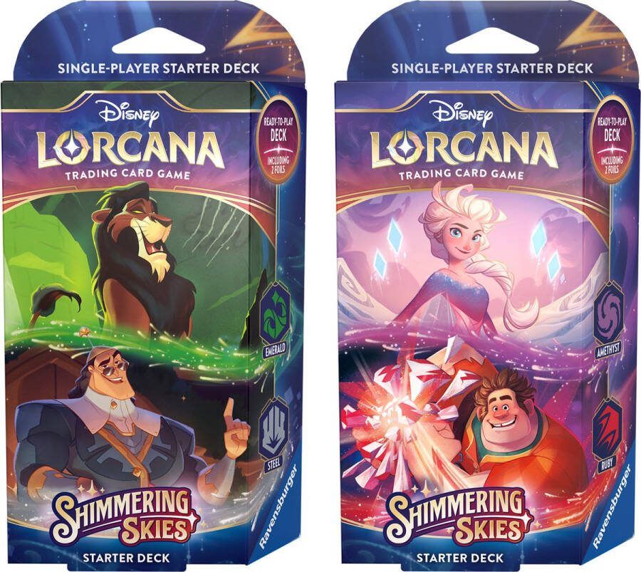 Disney Company Disney Lorcana TCG Shimmering Skies Starter Deck Display (8 Decks)