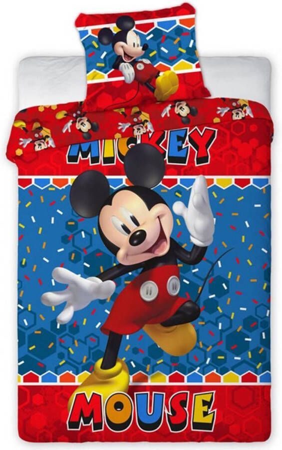Disney Mickey Mouse dekbed 140 x 200 cm. Mickey dekbedovertrek eenpersoons