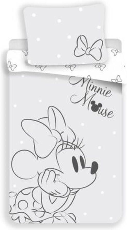 Disney Dekbedovertrek Minnie Mouse bogen grijs