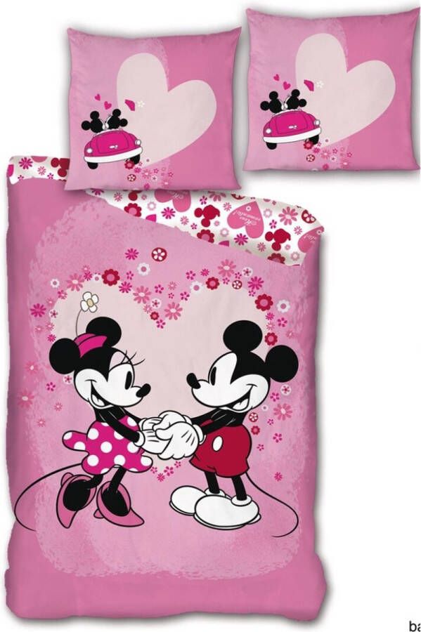Disney Dekbedovertrek Minnie Mouse Roze hart 1-persoons