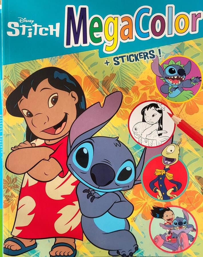 Disney KLeurboek Lilo en Stitch MEGACOLOR + STICKERS STITCH