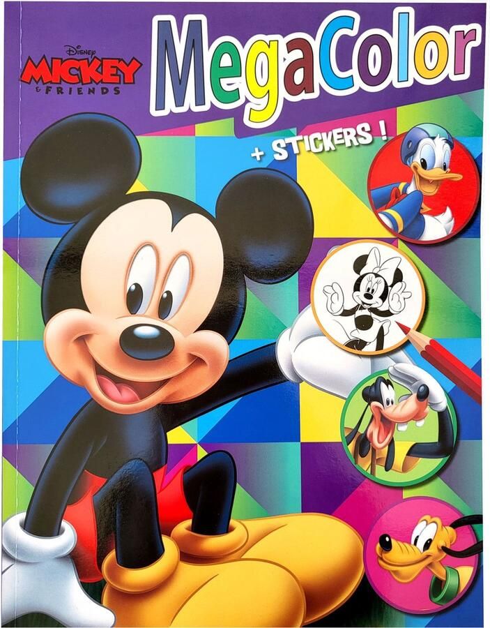 Disney MegaColor Mickey Kleurboek + 1 vel stickers 120 kleurplaten