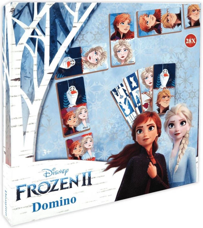 Disney Frozen 2 Dominostenen 6 X 3 5 Cm Hout Blauw 28-delig 5949043750242