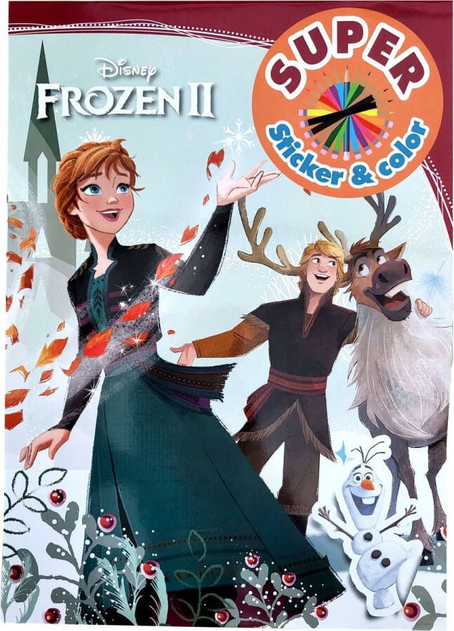 Disney Frozen 2 Disney Frozen kleurblok met stickers Kleurboek Kerst Kleuren Creatief