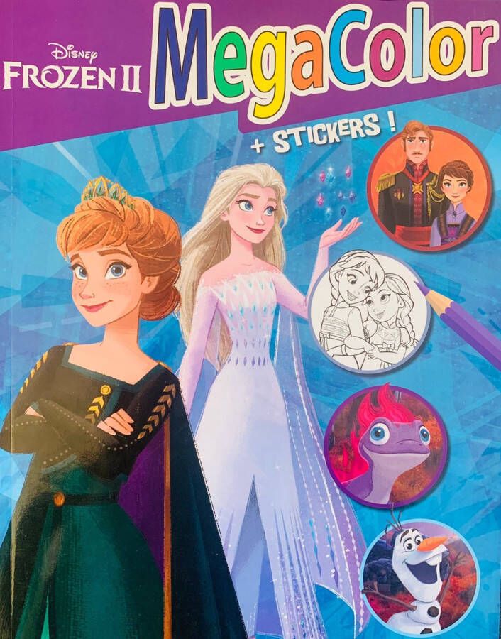 Disney Frozen 2 Kleurboek Frozen 2 ''Elsa & Anna'' Extra dik! Met 25 stickers Disney MegaColor kleur- en stickerboek Kleurboek Stickers Sticker Knutselen voor kinderen Knutselen voor meisjes